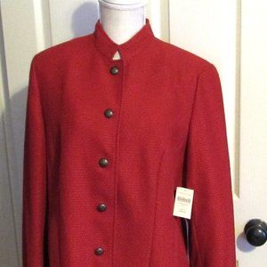 NWT COLDWATER CREEK Red Refined Military Jacket  Size L (14-16)